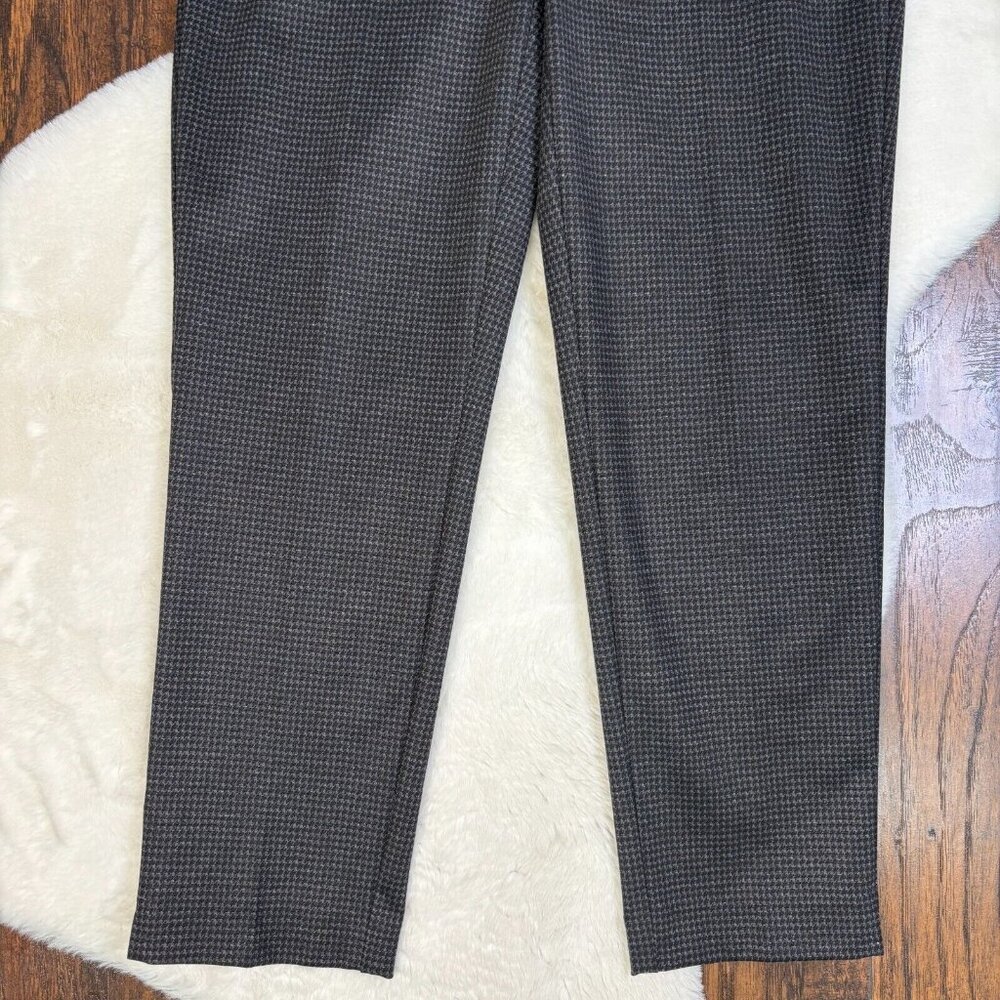 Chico's Pants 1 Women's 8 Black Gray Houndstooth Slim Leg Elastic Waist Pull-On - Picture 3 of 11